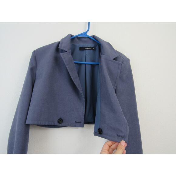 Linjia Shop Small Crop Blazer Mia Royal Blue Military Jacket Style - Picture 6 of 8